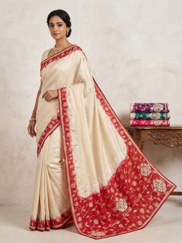 Beautiful Handcrafted Saree with Heavy Work – Wedding Special