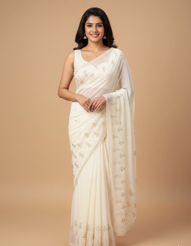 Heavy Embroidery Handwork Saree – Premium Designer Saree