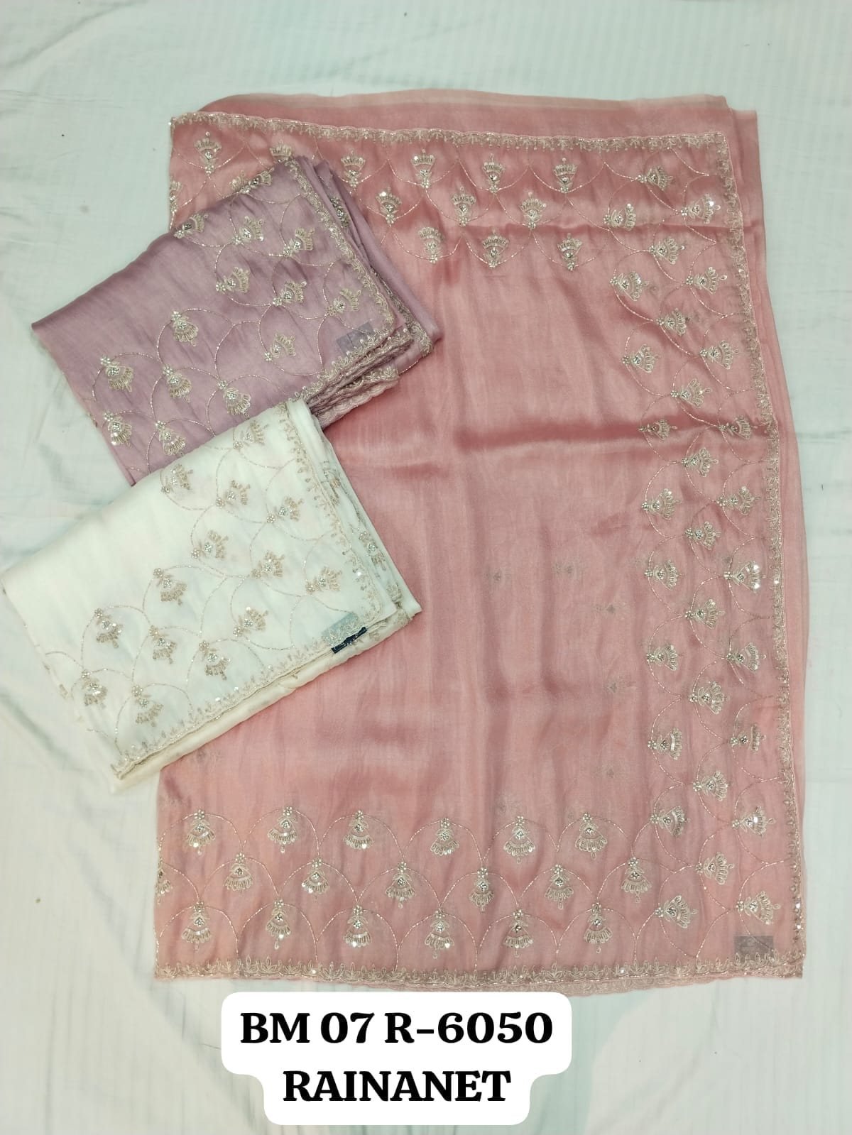 Morpankh Blush Pink Embroidered Designer Saree