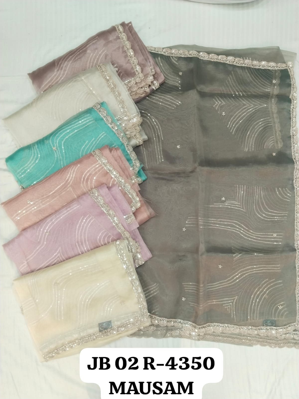 Morpankh JB 02 R-4350 MAUSAM – Designer Embroidered Organza Saree