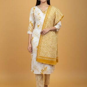 Office Wear 3 Pcs Kurti Set