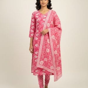 Handwork Kurti Pant Dupatta Set