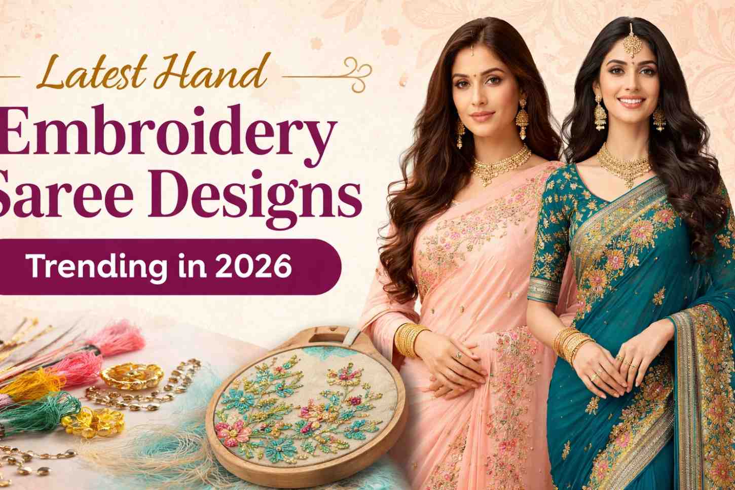 Hand Embroidery Saree Designs