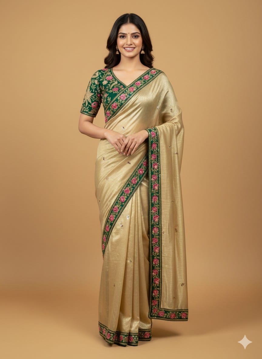 Traditional Hand Embroidery Saree
