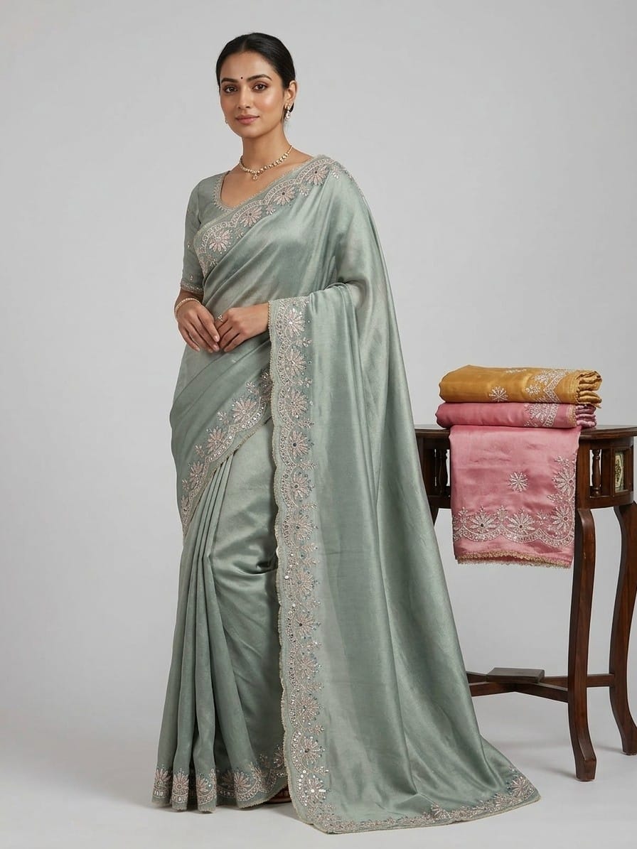 Traditional Hand Embroidery Saree