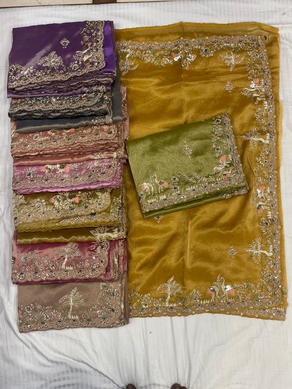 Floral Embroidery Handwork Saree