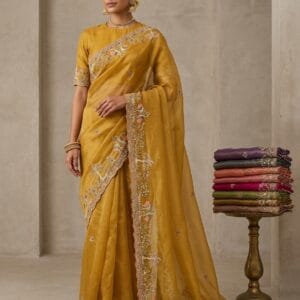 Floral Embroidery Handwork Saree