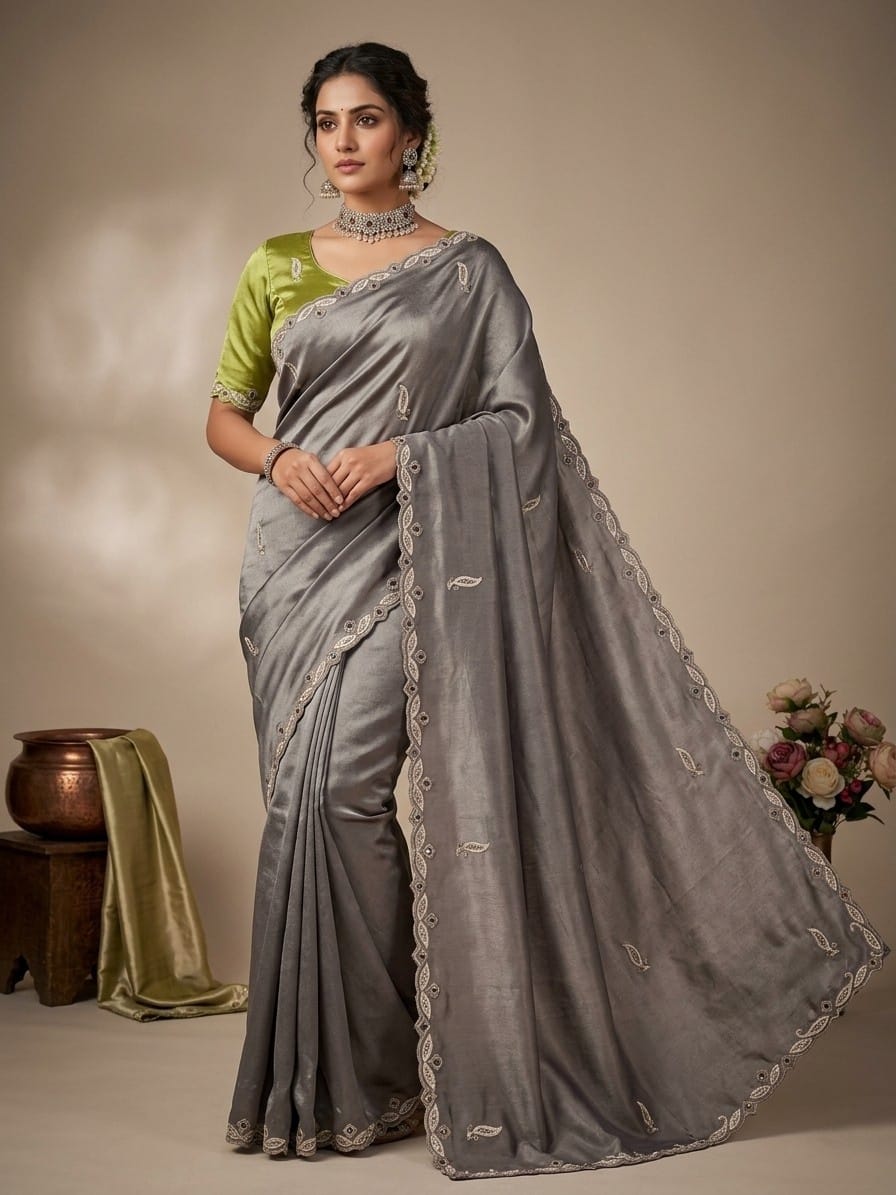 Organza-Handwork-Saree-Online